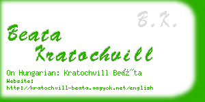 beata kratochvill business card
